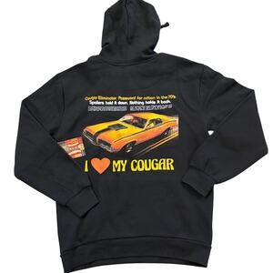Ford Cougar Black Medium Hoodie 1970 Mercury Cougar Eliminator  I ❤️ MY COUGAR